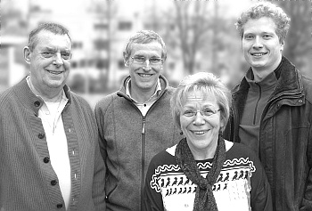 Die vier MSC-Mitglieder im MEM-Grundturnier: Dr. Hubert Schweighard, Markus Höhfeld, Gerti Guhl, Konstantin Sorokin
